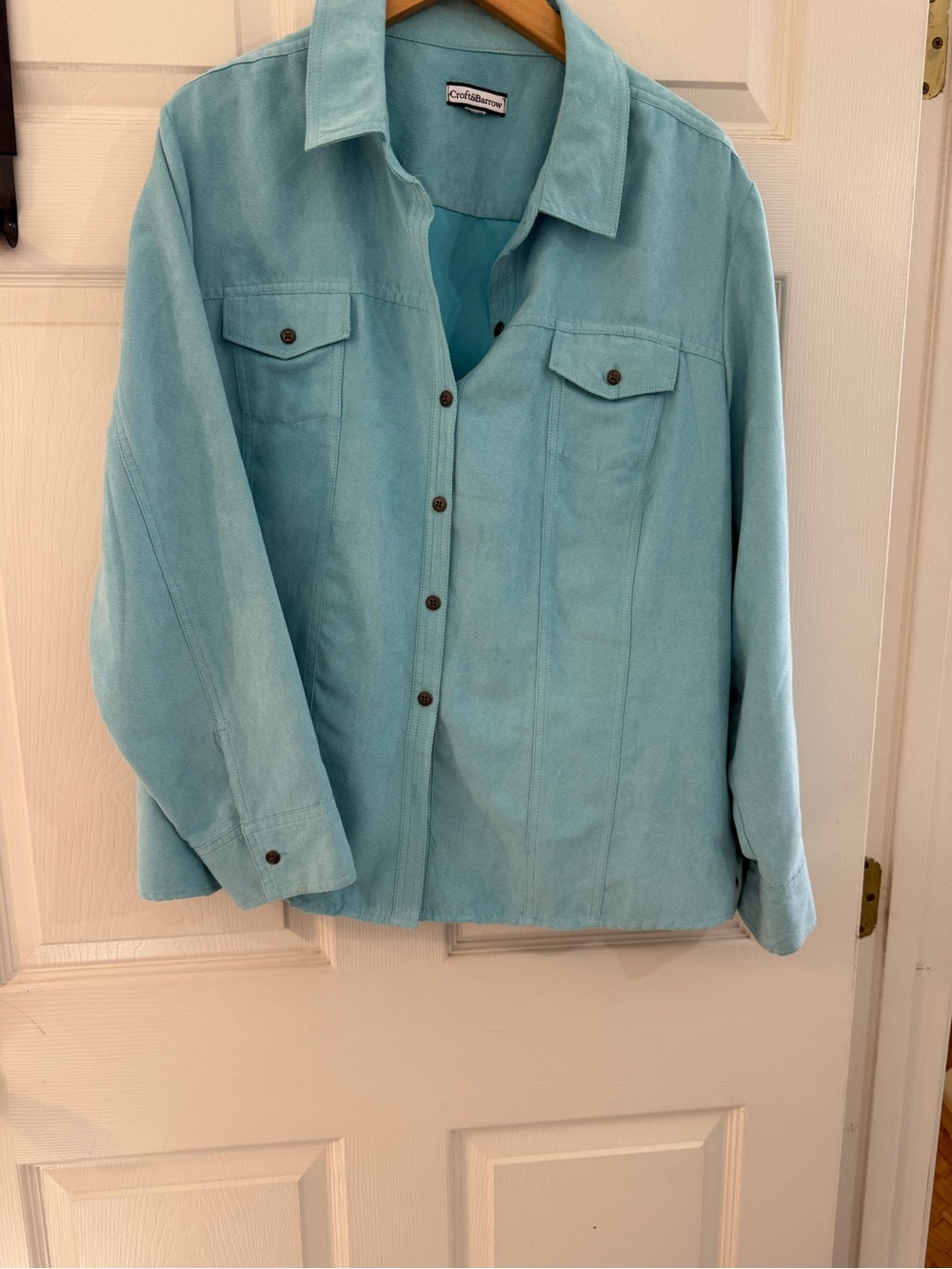croft & barrow Light Aqua Button-Front Shirt Jacket